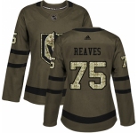 Women's Adidas Vegas Golden Knights #75 Ryan Reaves Authentic Green Salute to Service NHL Jersey
