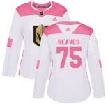 Women's Adidas Vegas Golden Knights #75 Ryan Reaves Authentic White Pink Fashion NHL Jersey
