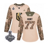 Women's Adidas Vegas Golden Knights #77 Brad Hunt Authentic Camo Veterans Day Practice 2018 Stanley Cup Final NHL Jersey
