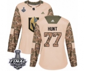 Women's Adidas Vegas Golden Knights #77 Brad Hunt Authentic Camo Veterans Day Practice 2018 Stanley Cup Final NHL Jersey