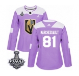 Women's Adidas Vegas Golden Knights #81 Jonathan Marchessault Authentic Purple Fights Cancer Practice 2018 Stanley Cup Final NHL Jersey