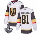 Women's Adidas Vegas Golden Knights #81 Jonathan Marchessault Authentic White Away 2018 Stanley Cup Final NHL Jersey
