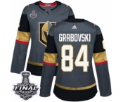 Women's Adidas Vegas Golden Knights #84 Mikhail Grabovski Authentic Gray Home 2018 Stanley Cup Final NHL Jersey