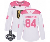 Women's Adidas Vegas Golden Knights #84 Mikhail Grabovski Authentic White-Pink Fashion 2018 Stanley Cup Final NHL Jersey