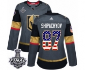 Women's Adidas Vegas Golden Knights #87 Vadim Shipachyov Authentic Gray USA Flag Fashion 2018 Stanley Cup Final NHL Jersey