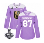 Women's Adidas Vegas Golden Knights #87 Vadim Shipachyov Authentic Purple Fights Cancer Practice 2018 Stanley Cup Final NHL Jersey