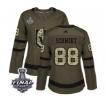 Women's Adidas Vegas Golden Knights #88 Nate Schmidt Authentic Green Salute to Service 2018 Stanley Cup Final NHL Jersey