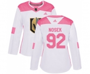 Women's Adidas Vegas Golden Knights #92 Tomas Nosek Authentic White-Pink Fashion NHL Jersey