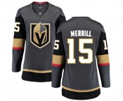 Women's Vegas Golden Knights #15 Jon Merrill Authentic Black Home Fanatics Branded Breakaway NHL Jersey