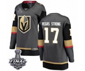 Women's Vegas Golden Knights #17 Vegas Strong Authentic Black Home Fanatics Branded Breakaway 2018 Stanley Cup Final NHL Jersey
