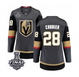 Women's Vegas Golden Knights #28 William Carrier Authentic Black Home Fanatics Branded Breakaway 2018 Stanley Cup Final NHL Jersey