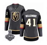 Women's Vegas Golden Knights #41 Pierre-Edouard Bellemare Authentic Black Home Fanatics Branded Breakaway 2018 Stanley Cup Final NHL Jersey