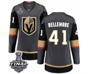 Women's Vegas Golden Knights #41 Pierre-Edouard Bellemare Authentic Black Home Fanatics Branded Breakaway 2018 Stanley Cup Final NHL Jersey