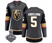 Women's Vegas Golden Knights #5 Deryk Engelland Authentic Black Home Fanatics Branded Breakaway 2018 Stanley Cup Final NHL Jersey
