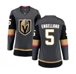 Women's Vegas Golden Knights #5 Deryk Engelland Authentic Black Home Fanatics Branded Breakaway NHL Jersey