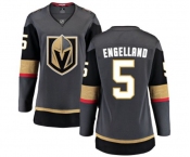 Women's Vegas Golden Knights #5 Deryk Engelland Authentic Black Home Fanatics Branded Breakaway NHL Jersey