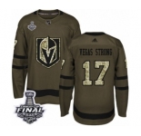 Youth Adidas Vegas Golden Knights #17 Vegas Strong Authentic Green Salute to Service 2018 Stanley Cup Final NHL Jersey