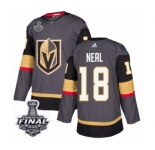 Youth Adidas Vegas Golden Knights #18 James Neal Authentic Gray Home 2018 Stanley Cup Final NHL Jersey