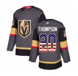Youth Adidas Vegas Golden Knights #20 Paul Thompson Authentic Gray USA Flag Fashion NHL Jersey