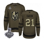 Youth Adidas Vegas Golden Knights #21 Cody Eakin Authentic Green Salute to Service 2018 Stanley Cup Final NHL Jersey