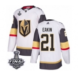 Youth Adidas Vegas Golden Knights #21 Cody Eakin Authentic White Away 2018 Stanley Cup Final NHL Jersey