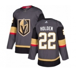 Youth Adidas Vegas Golden Knights #22 Nick Holden Authentic Gray Home NHL Jersey