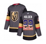 Youth Adidas Vegas Golden Knights #22 Nick Holden Authentic Gray USA Flag Fashion NHL Jersey