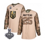 Youth Adidas Vegas Golden Knights #25 Stefan Matteau Authentic Camo Veterans Day Practice 2018 Stanley Cup Final NHL Jersey
