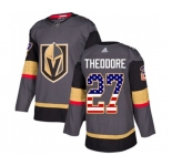 Youth Adidas Vegas Golden Knights #27 Shea Theodore Authentic Gray USA Flag Fashion NHL Jersey