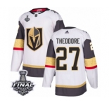 Youth Adidas Vegas Golden Knights #27 Shea Theodore Authentic White Away 2018 Stanley Cup Final NHL Jersey