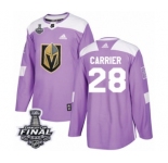 Youth Adidas Vegas Golden Knights #28 William Carrier Authentic Purple Fights Cancer Practice 2018 Stanley Cup Final NHL Jersey