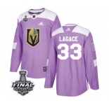 Youth Adidas Vegas Golden Knights #33 Maxime Lagace Authentic Purple Fights Cancer Practice 2018 Stanley Cup Final NHL Jersey