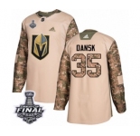 Youth Adidas Vegas Golden Knights #35 Oscar Dansk Authentic Camo Veterans Day Practice 2018 Stanley Cup Final NHL Jersey