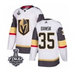 Youth Adidas Vegas Golden Knights #35 Oscar Dansk Authentic White Away 2018 Stanley Cup Final NHL Jersey
