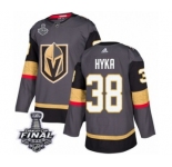 Youth Adidas Vegas Golden Knights #38 Tomas Hyka Authentic Gray Home 2018 Stanley Cup Final NHL Jersey