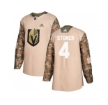 Youth Adidas Vegas Golden Knights #4 Clayton Stoner Camo Authentic 2017 Veterans Day Stitched NHL Jersey