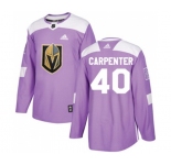 Youth Adidas Vegas Golden Knights #40 Ryan Carpenter Authentic Purple Fights Cancer Practice NHL Jersey