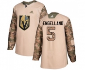 Youth Adidas Vegas Golden Knights #5 Deryk Engelland Authentic Camo Veterans Day Practice NHL Jersey