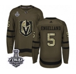 Youth Adidas Vegas Golden Knights #5 Deryk Engelland Authentic Green Salute to Service 2018 Stanley Cup Final NHL Jersey