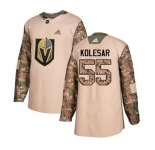 Youth Adidas Vegas Golden Knights #55 Keegan Kolesar Authentic Camo Veterans Day Practice NHL Jersey