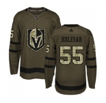 Youth Adidas Vegas Golden Knights #55 Keegan Kolesar Authentic Green Salute to Service NHL Jersey