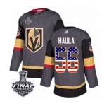 Youth Adidas Vegas Golden Knights #56 Erik Haula Authentic Gray USA Flag Fashion 2018 Stanley Cup Final NHL Jersey