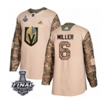 Youth Adidas Vegas Golden Knights #6 Colin Miller Authentic Camo Veterans Day Practice 2018 Stanley Cup Final NHL Jersey