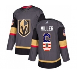 Youth Adidas Vegas Golden Knights #6 Colin Miller Authentic Gray USA Flag Fashion NHL Jersey