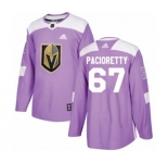 Youth Adidas Vegas Golden Knights #67 Max Pacioretty Authentic Purple Fights Cancer Practice NHL Jersey