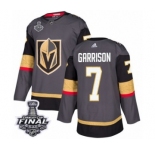 Youth Adidas Vegas Golden Knights #7 Jason Garrison Authentic Gray Home 2018 Stanley Cup Final NHL Jersey