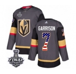 Youth Adidas Vegas Golden Knights #7 Jason Garrison Authentic Gray USA Flag Fashion 2018 Stanley Cup Final NHL Jersey