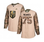 Youth Adidas Vegas Golden Knights #75 Ryan Reaves Authentic Camo Veterans Day Practice NHL Jersey