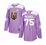 Youth Adidas Vegas Golden Knights #75 Ryan Reaves Authentic Purple Fights Cancer Practice NHL Jersey