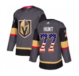 Youth Adidas Vegas Golden Knights #77 Brad Hunt Authentic Gray USA Flag Fashion NHL Jersey